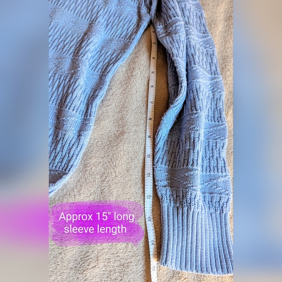 ALIA size Large EUC vintage baby blue colour, knitted style turtleneck pullover - Picture 7 of 10